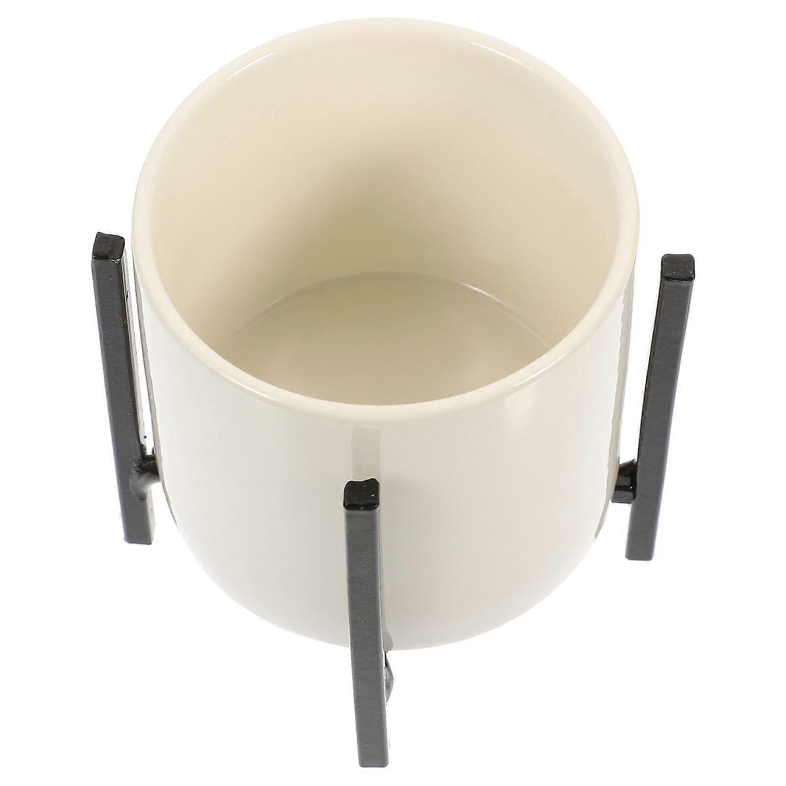 Ceramic Utensil Holder 2Pcs For Kitchen Display Organization Black Color Square Shape Design