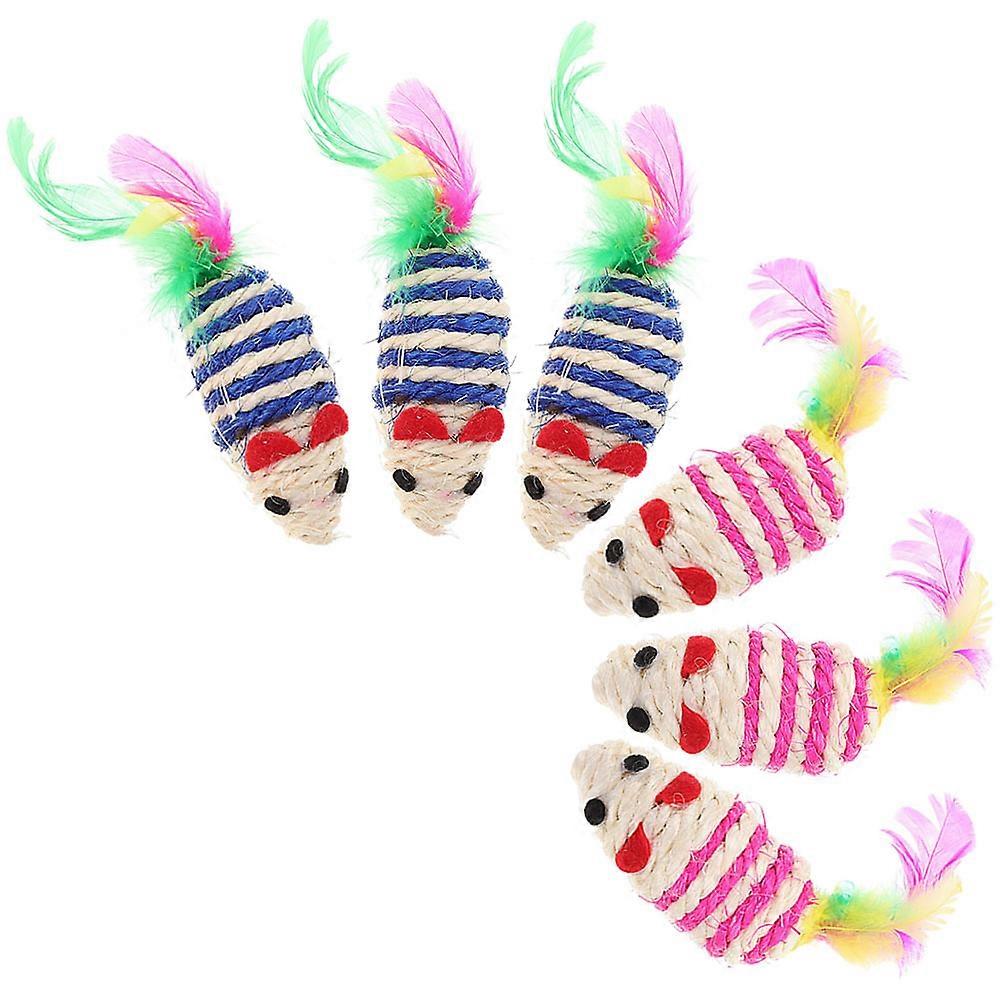 Catnip Mouse Toy Kitten Teasing Plaything with Chew Teeth Cleaning 24Pcs