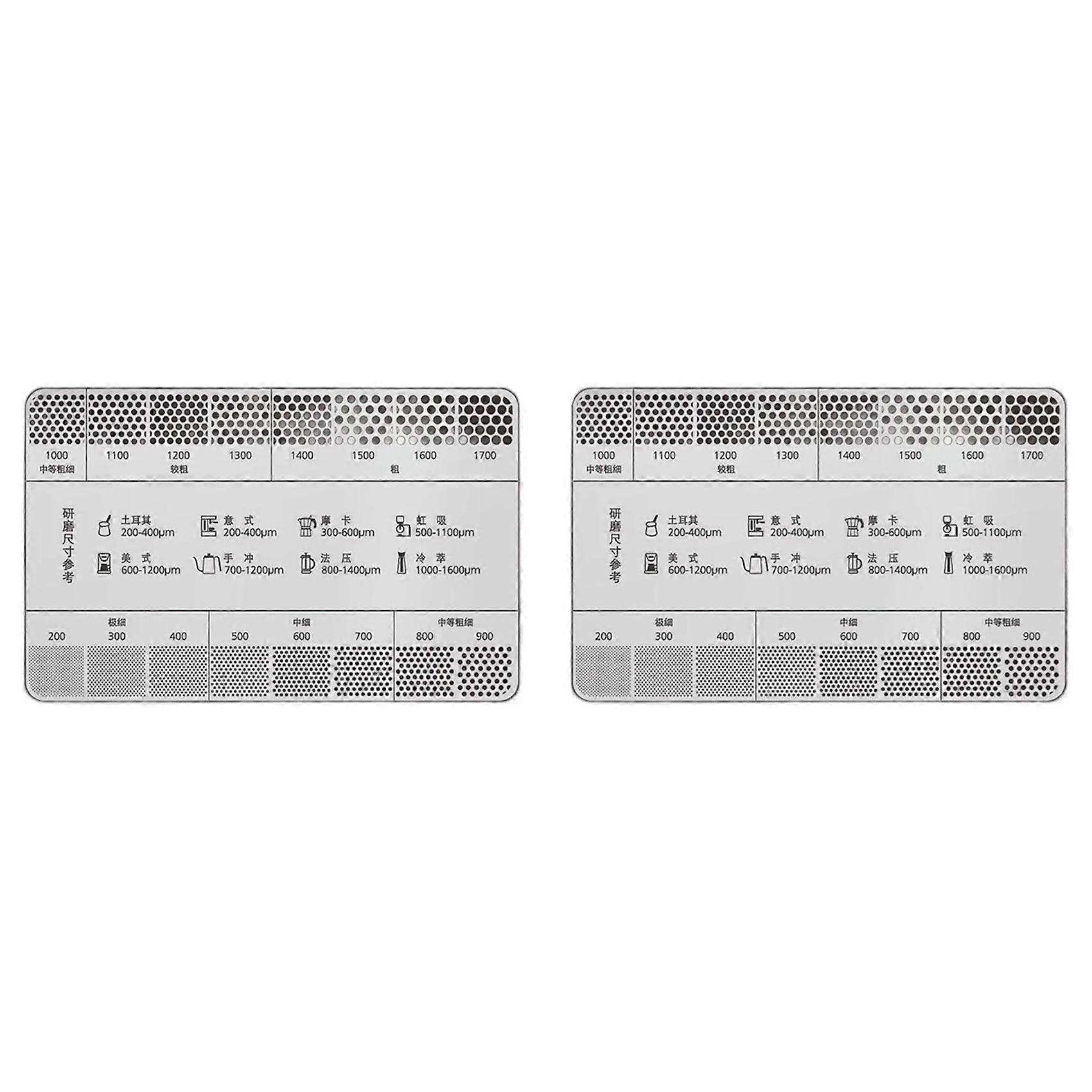 Stainless Steel Coffee Reference Card Metal Coffee Size Ruler
