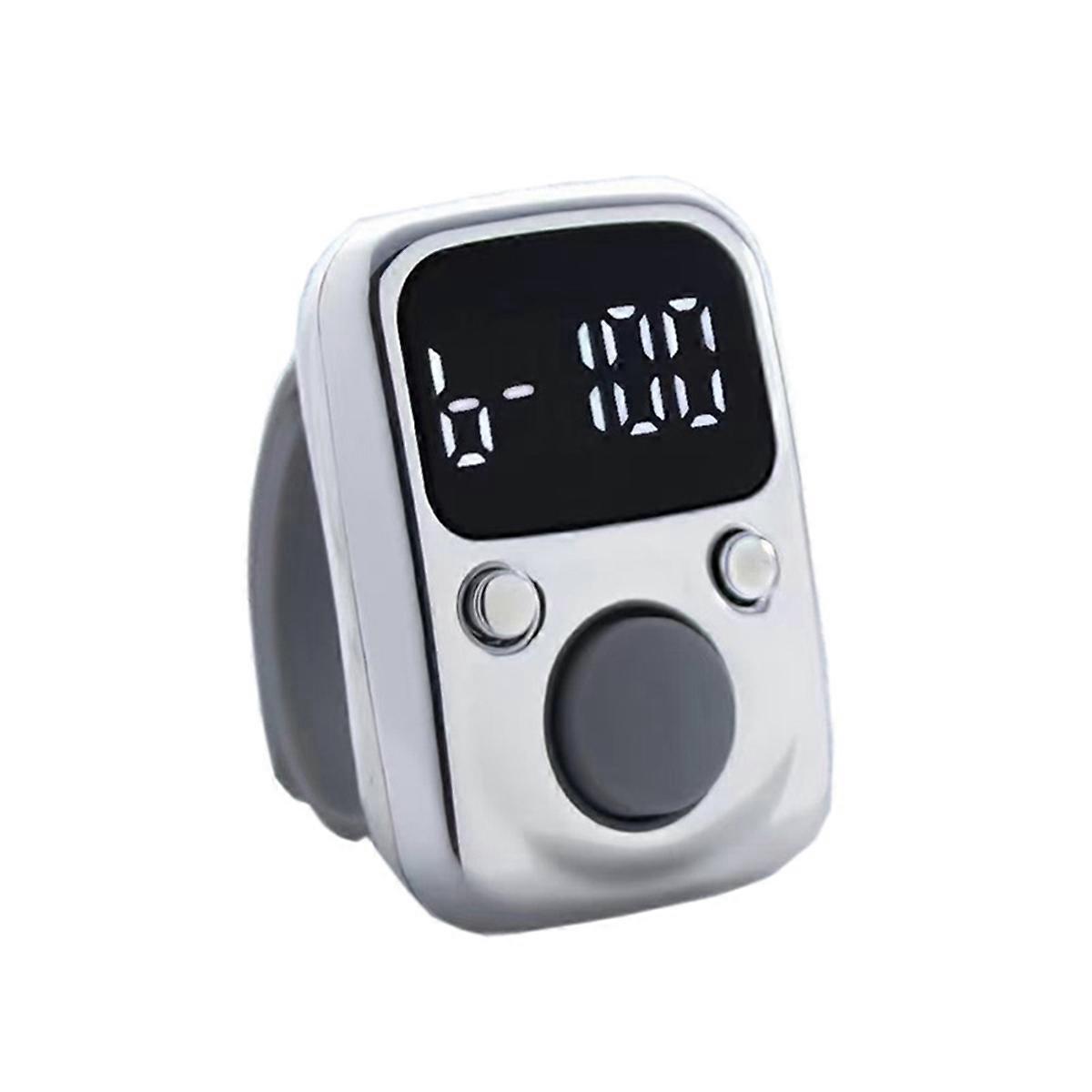 LED electronic counter Rechargeable with time counter Silver
