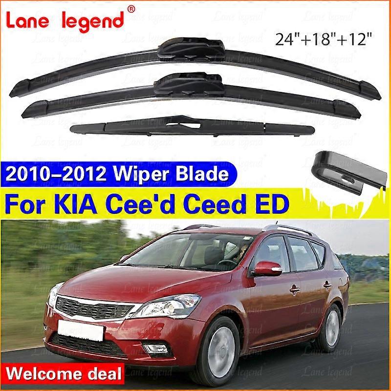 Applies to Car Wiper Front Rear Wiper Blades Set Kit For KIA Cee'd Ceed ED 2010 2011 2012 Windshield Windscreen Window Brush 24"+18"+12"