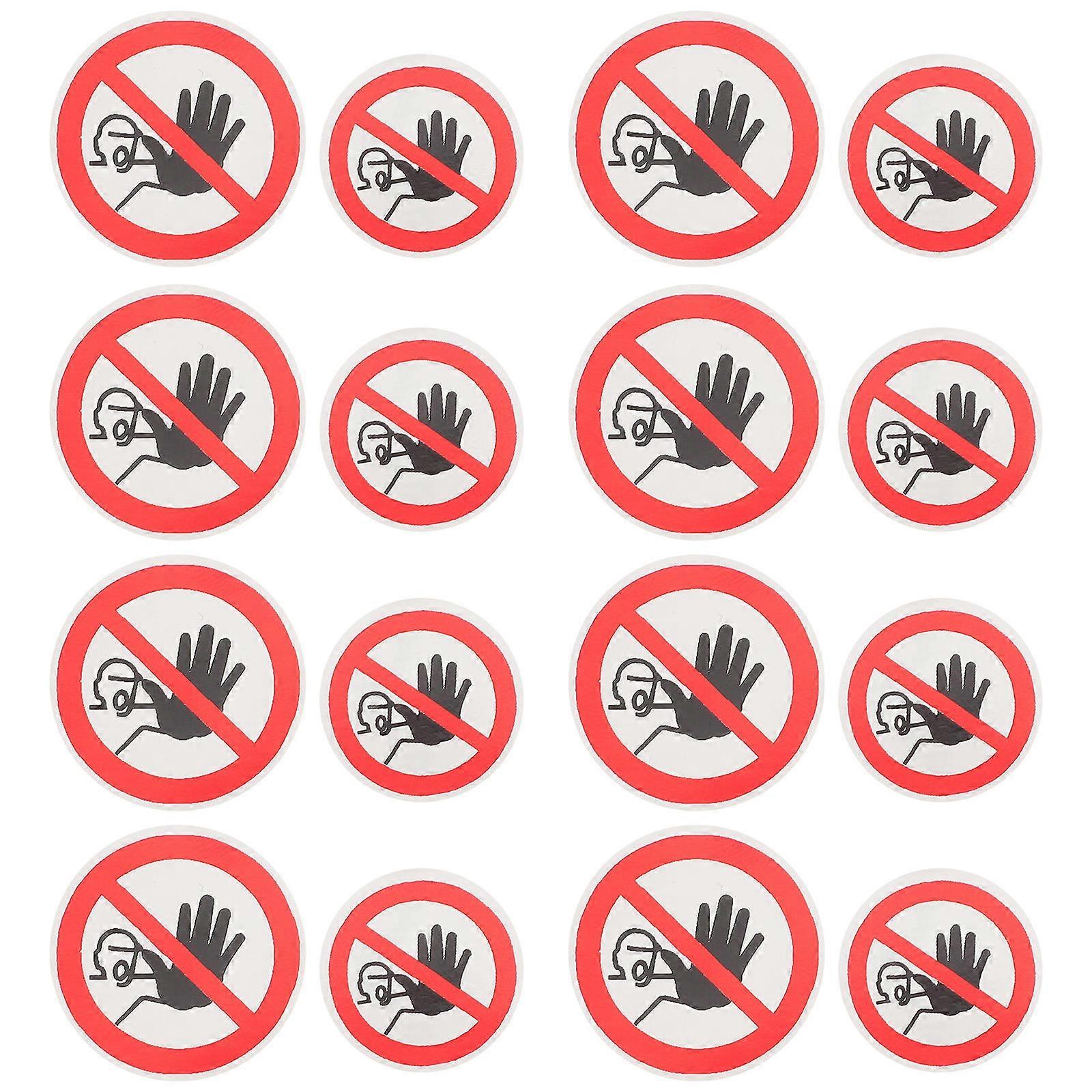 Warning Labels No Entrance Sign Stickers for Caution Use 100Pcs Black PVC