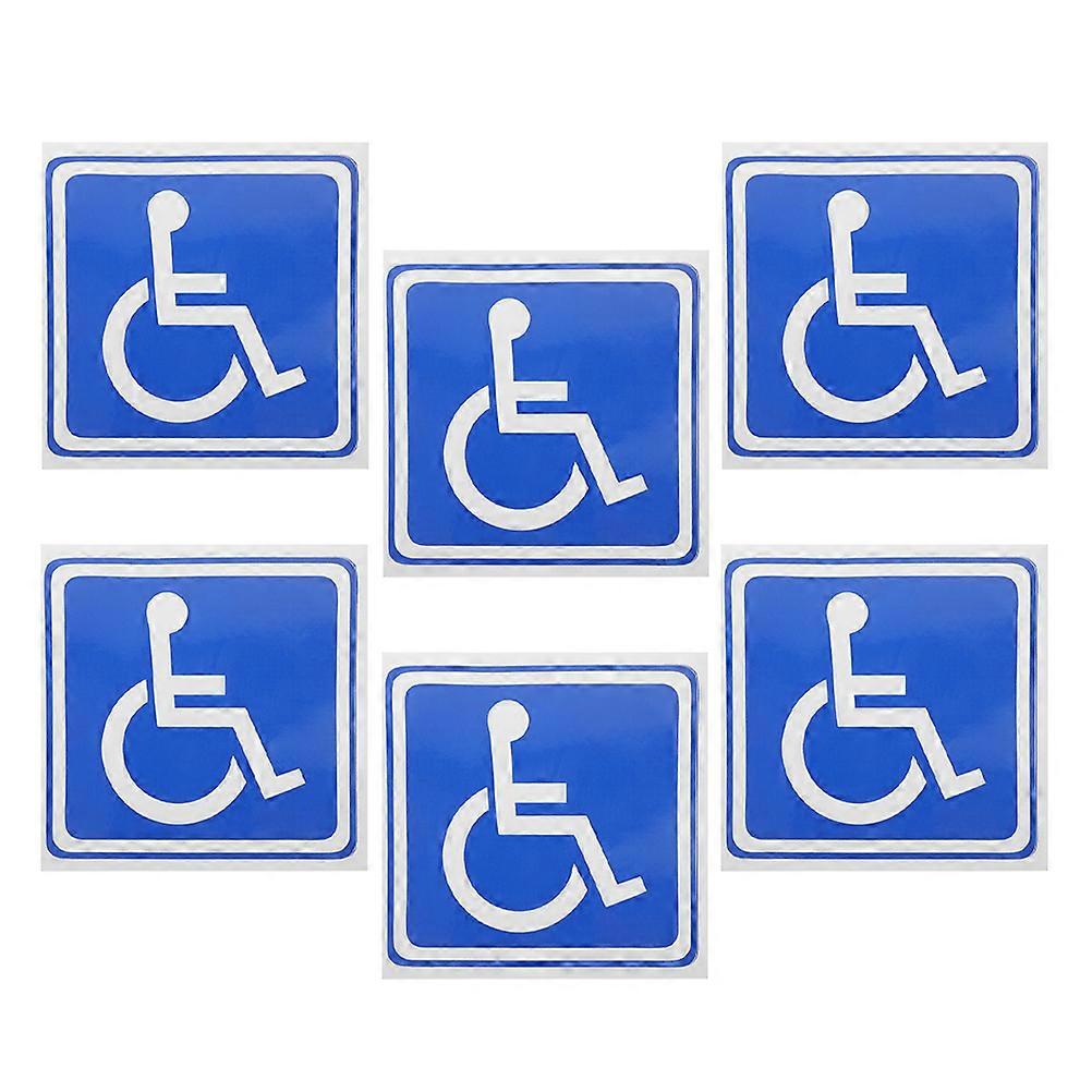 Adhesive Disabled Sign Wheelchair Stickers for Car Use 6 Sheets Blue