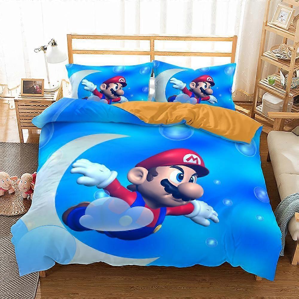 Super Mario Quilt Duvet Cover Bedding Set Pillowcase Single Double King Present