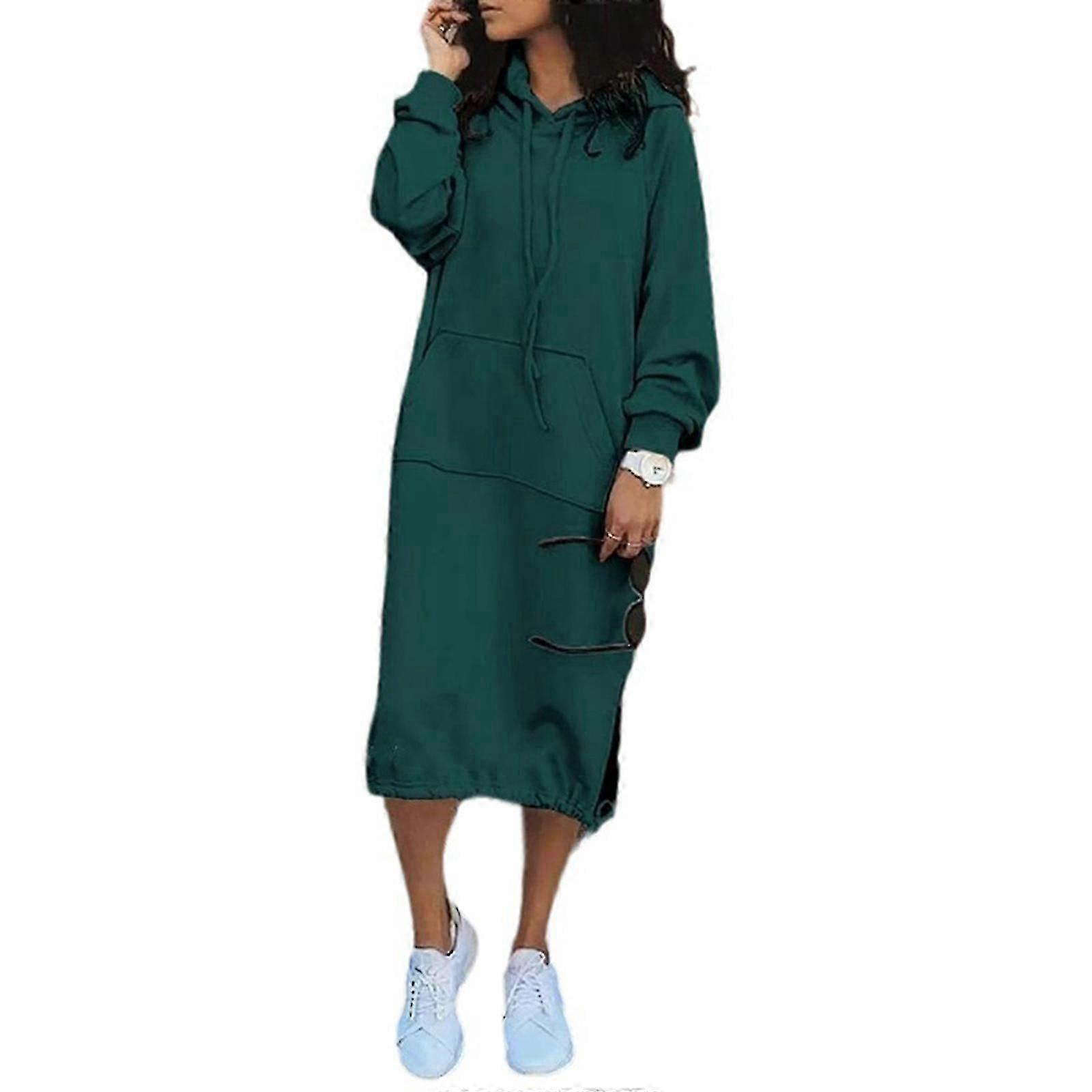 Stylish Olive Green Hoodie Dress for Women - Winter Long Sleeve Casual  Sweatshirt with Pockets XXL_c* | Fruugo UK