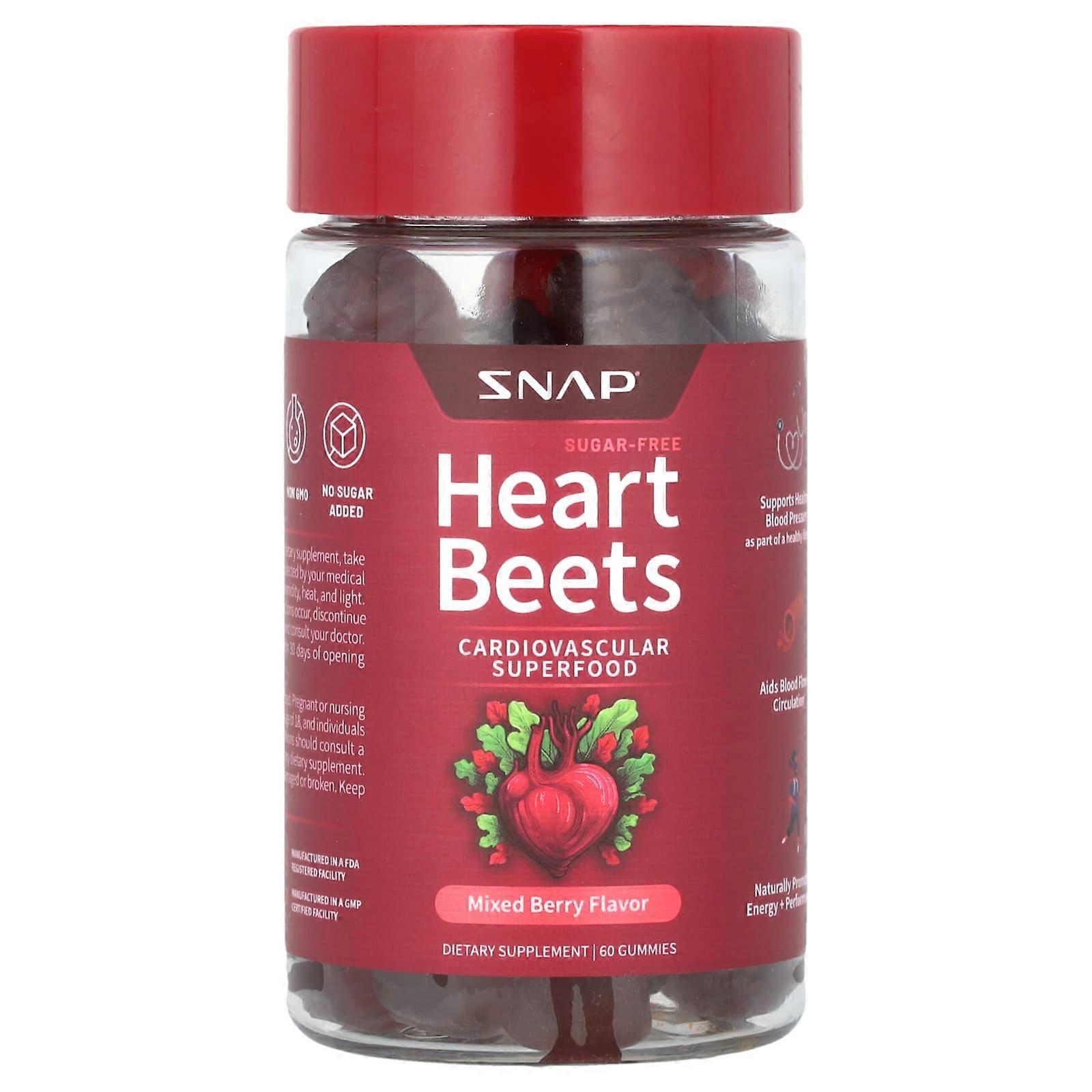 Snap Supplements, Heart Beets, Mixed Berry, 60 Gummies
