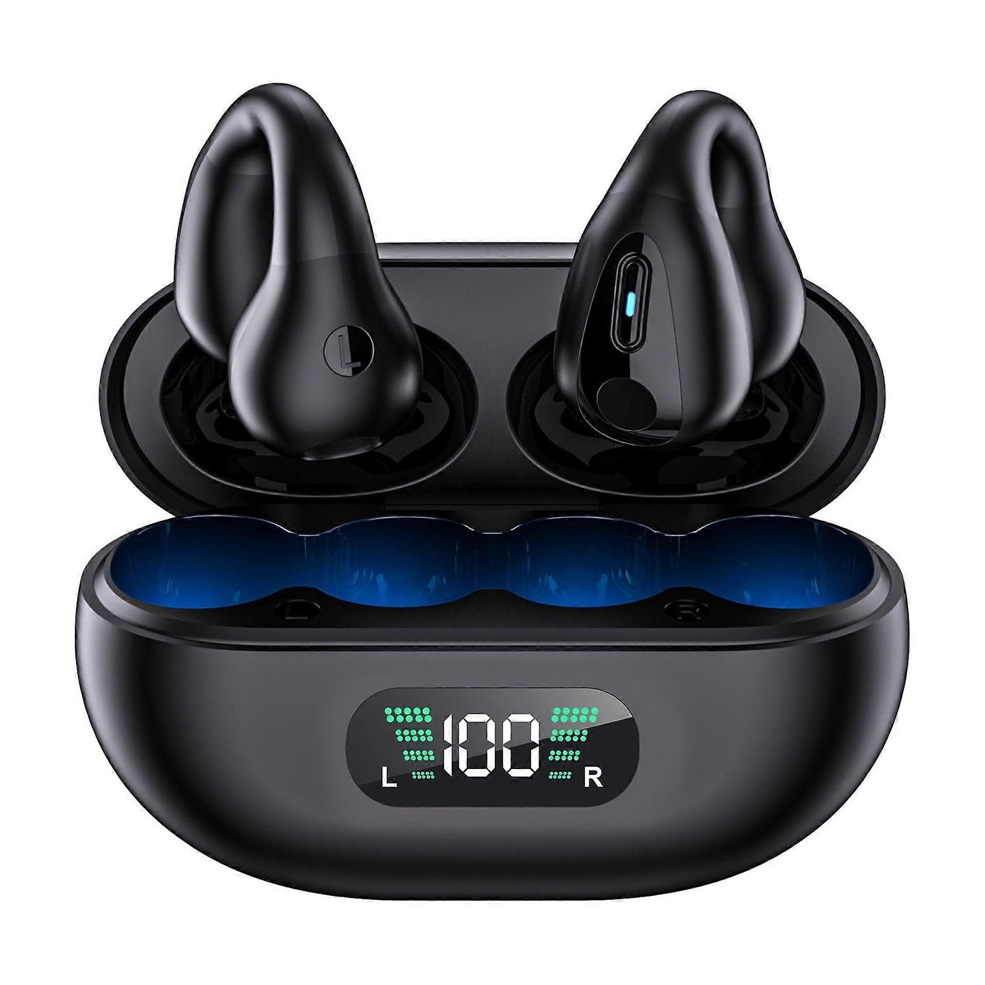 New Bluetooth headset with high battery, ear clip type, wireless running, does not enter the ear, air conduction, long battery life