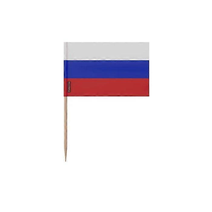 Russian Flag Toothpicks - 8 cm - 100 pieces - Adhesive Plastic - Bamboo Stick - Pixelforma