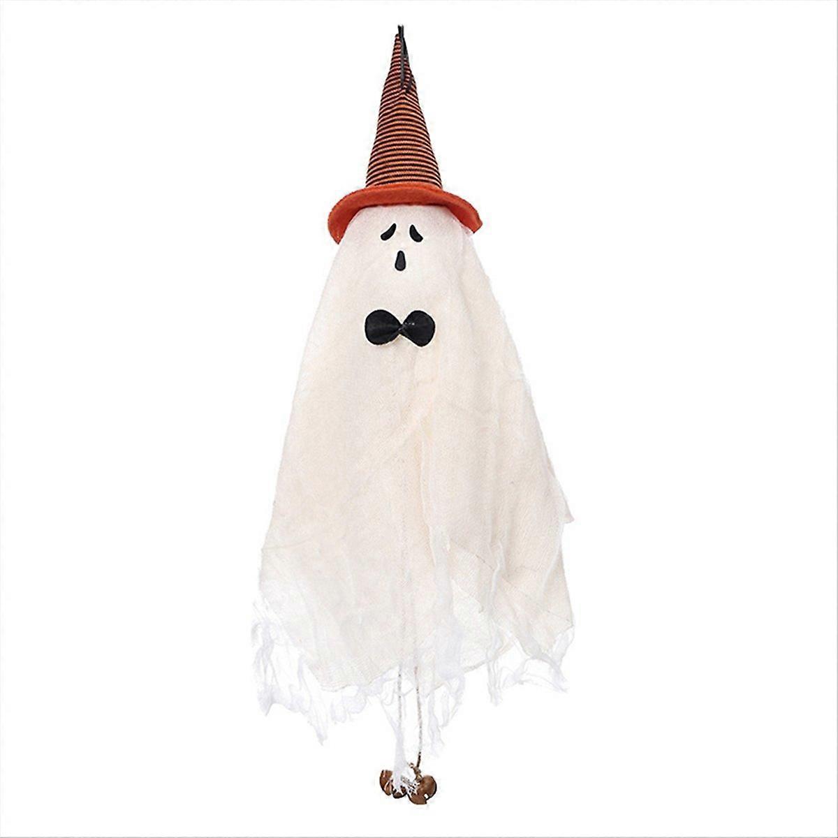1PCS Halloween Hanging Ghosts with Orange Witch Hat Decorations