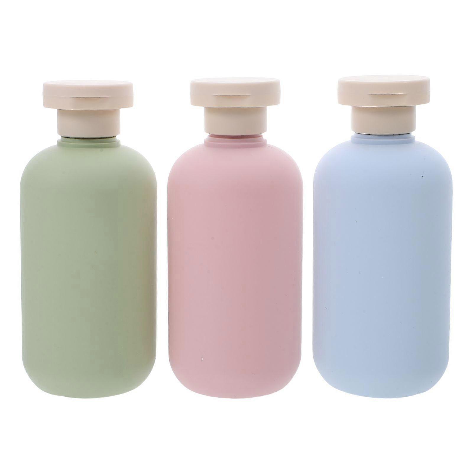 3pcs Travel Shampoo Bottles - 200ml Leak-Proof Refillable Toiletry Containers - Plastic Squeeze Bottles With Flip Top Caps - Multicolor Portable Liqui