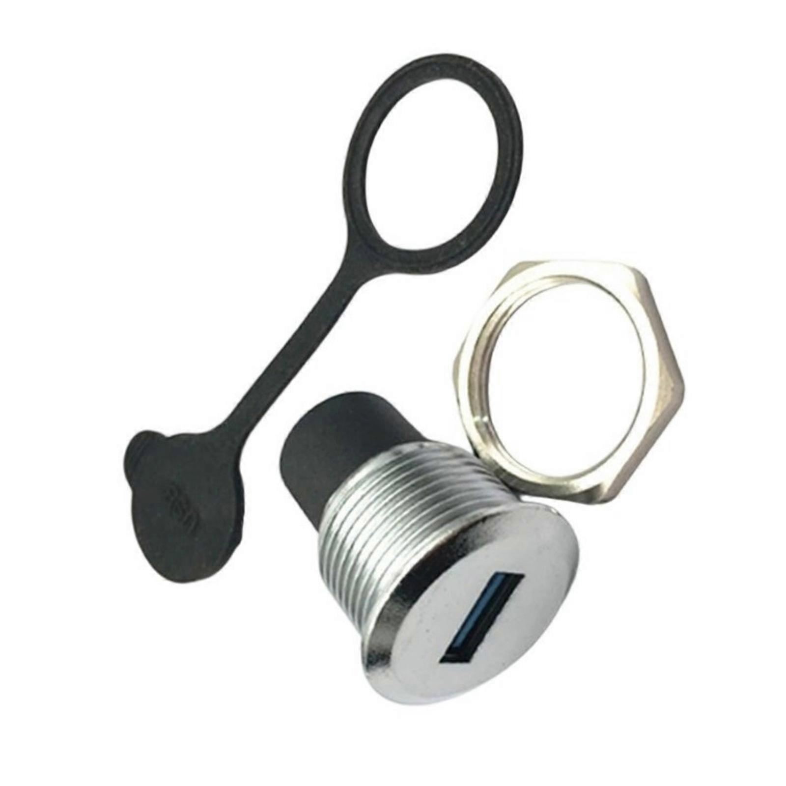 Industrial USB3.0 Female Port Socket Connector with Waterproof Cap Highly Speed Data Transmission For CCTV Systems  silver