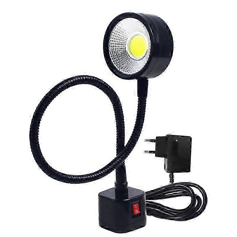 LED work light with magnetic base for lathe and milling machines, flexible gooseneck lamp 220V 5W