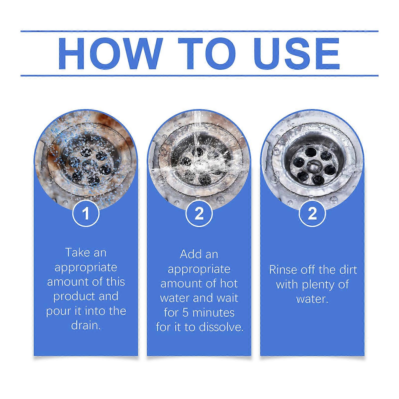 Jaysuing Pipe Dredging Agent, Sink Drain Pipe Kitchen Toilet Pipe Cleaning Dissolving Anti-Blocking Dredging Powder