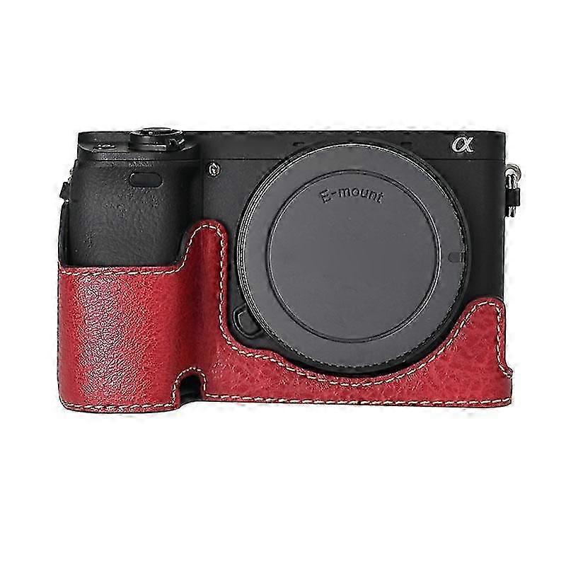 ライチテクスチャPUレザーカメラハーフケースベース