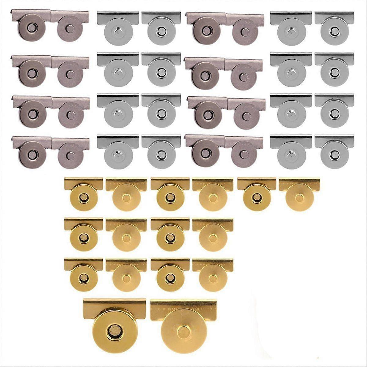 24 Sets Magnetic Snaps, Magnetic Buttons Sew on Clasps Snap Fastener Magnets No-Sew Closure for Pur
