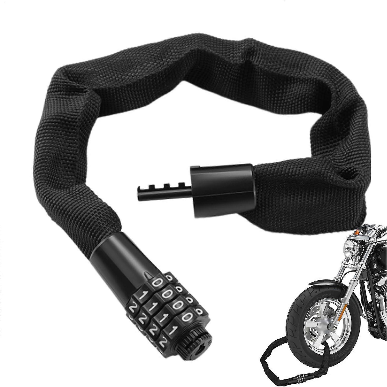 AntiTheft Bicycle Lock Heavy Duty Chain Lock 4Digit Keyless Code 3.9Foot Length Steel Link Gate Use