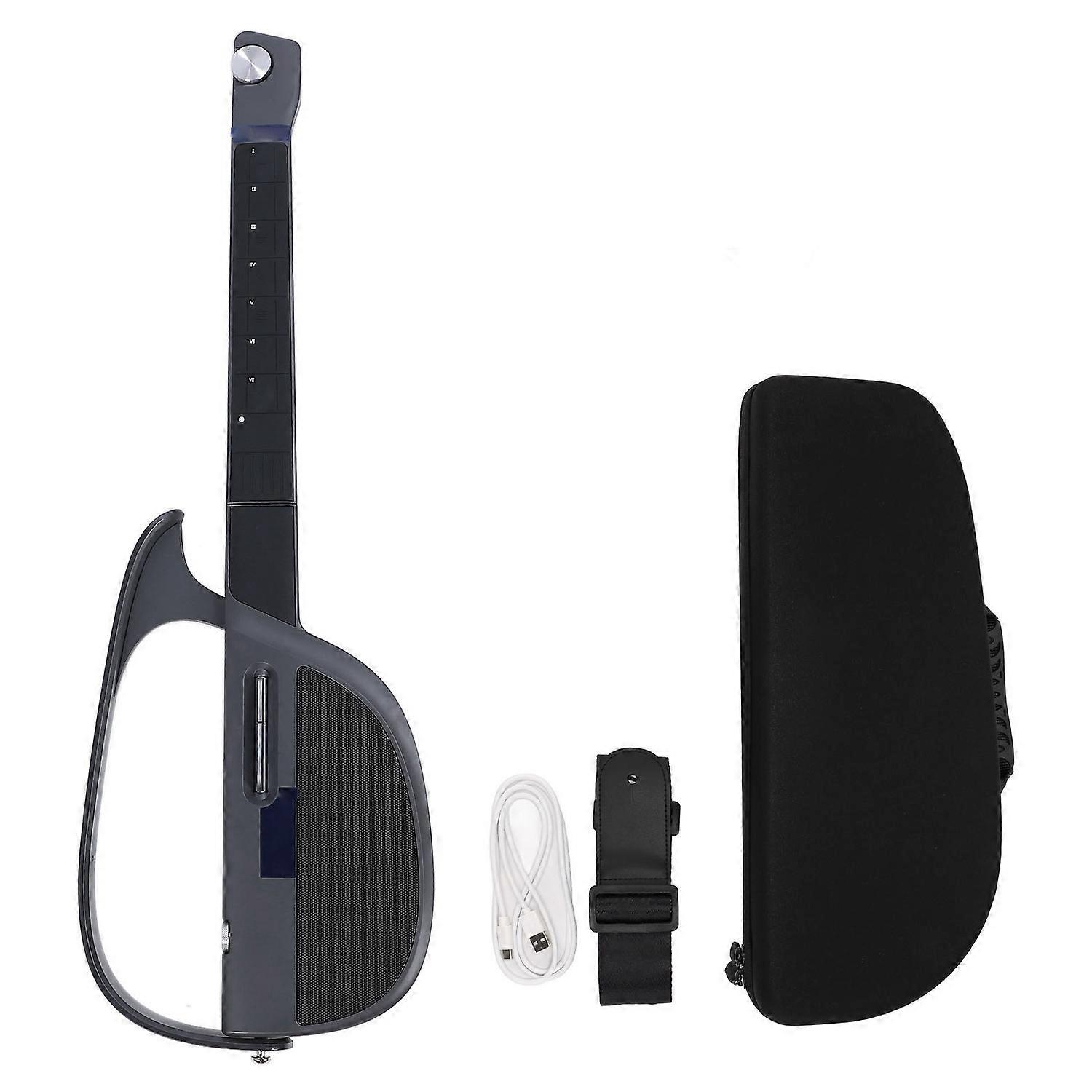 Stringless Guitar C1 Foldable Automatic Accompaniment Guitar with Storage Bag for Travel Black Gray
