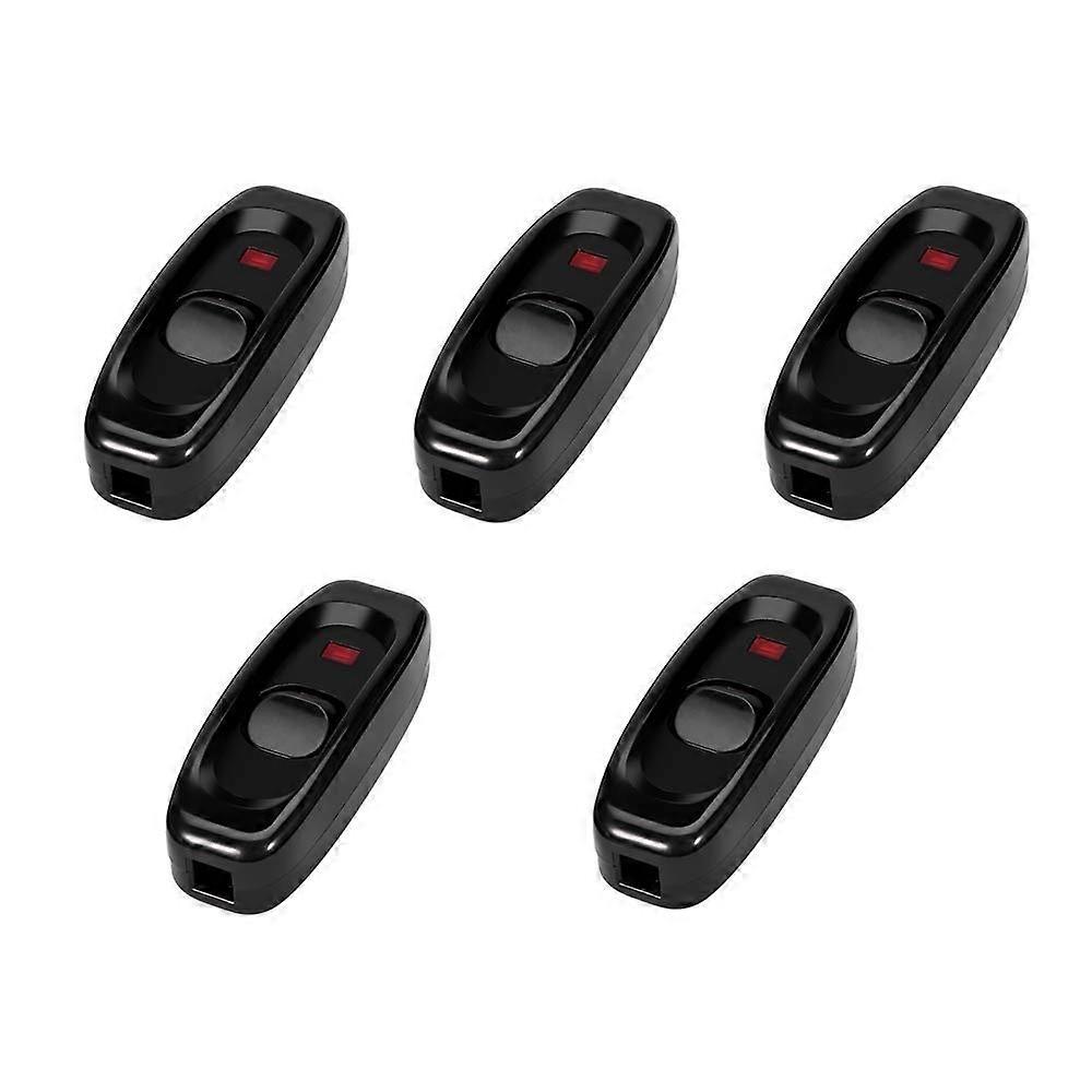 Pack Switch - AC 250V 10A Inline On/Off Table Lamp Cord Cable Switch with LED Indicator (Color : Black)