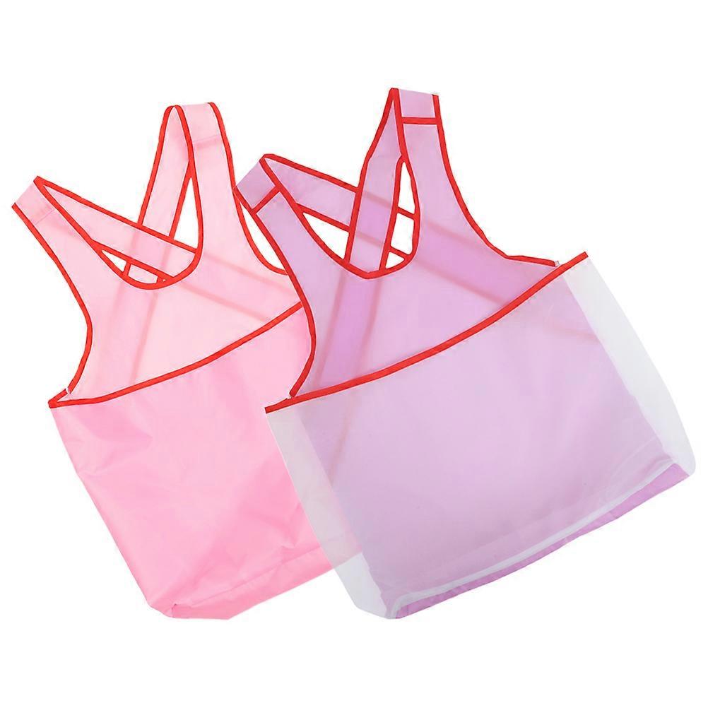 Sleeveless Clothes Drying Apron for Holding Objects with Large Mesh Pouch 2Pcs