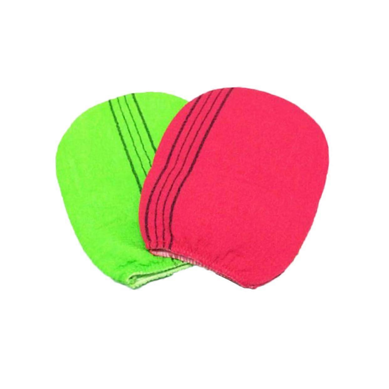 Bathing Gloves Exfoliating Scrub Mitts 2Pcs Unisex Rayon for Gentle Cleansing Deep Skin Care in Random Colors