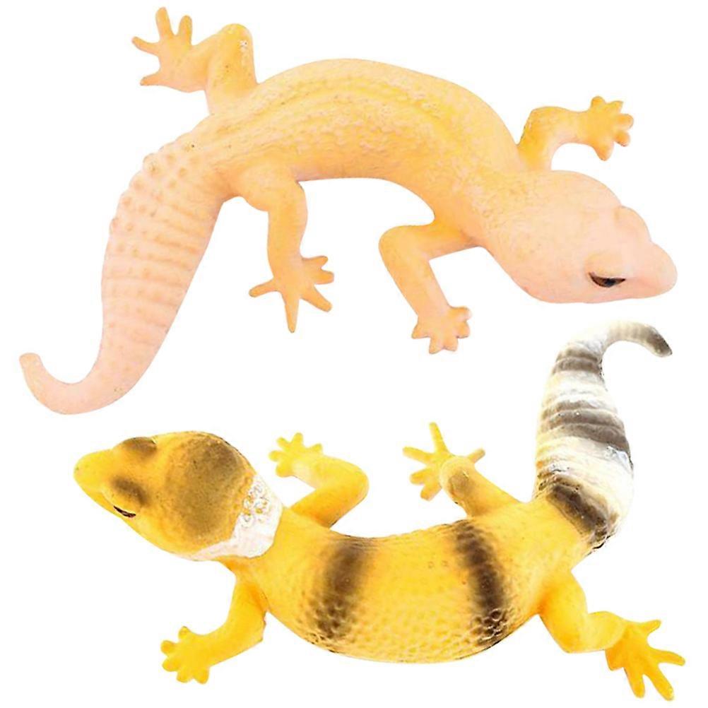 Simulation Lizard Figurine Small Lizard Toy for Decor 2Pcs Set