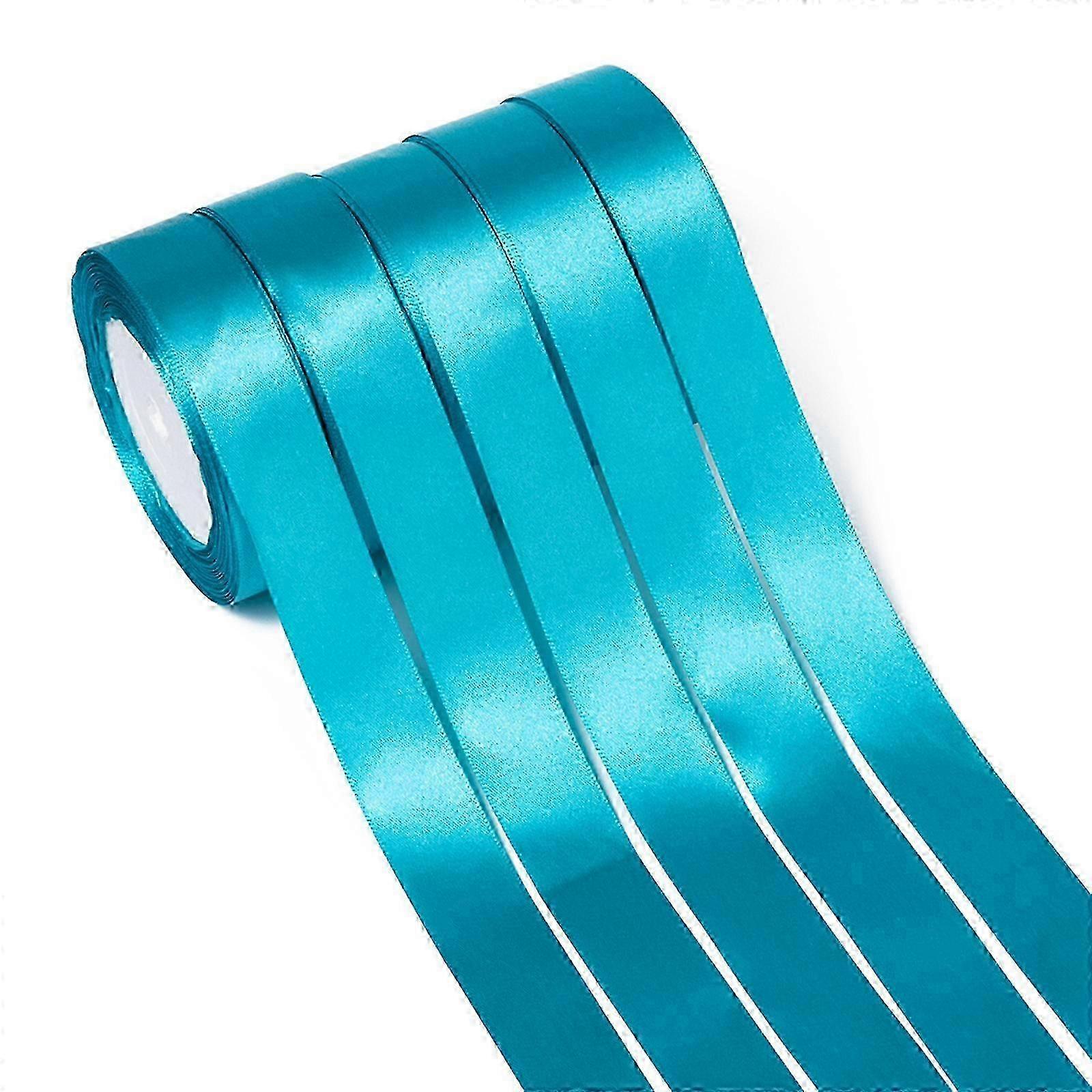 1Group Polyester Ribbon Single Face Satin Ribbon Deep Sky Blue