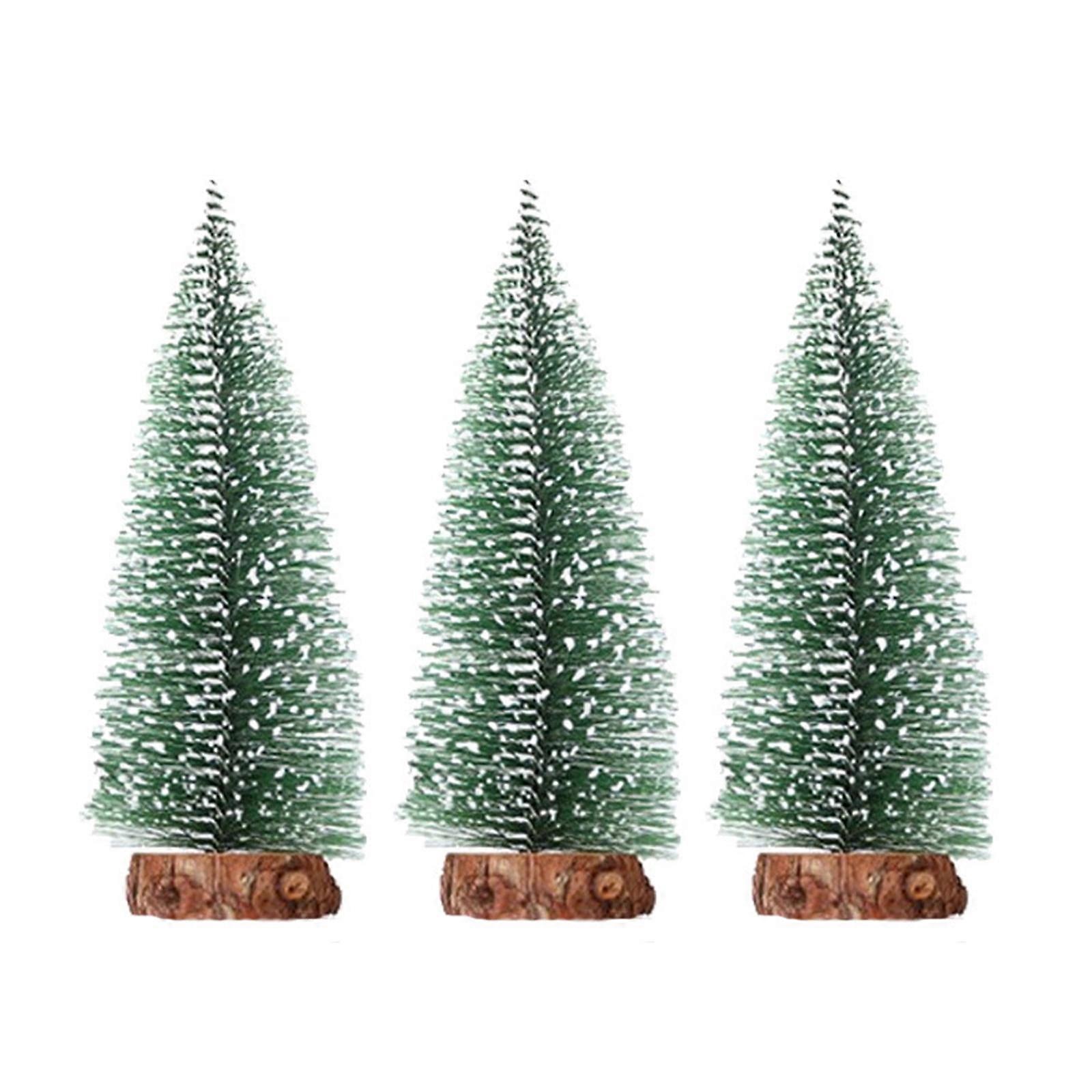 YINKUU 3pcs Mini Christmas Trees Plastic Desktop Decoration