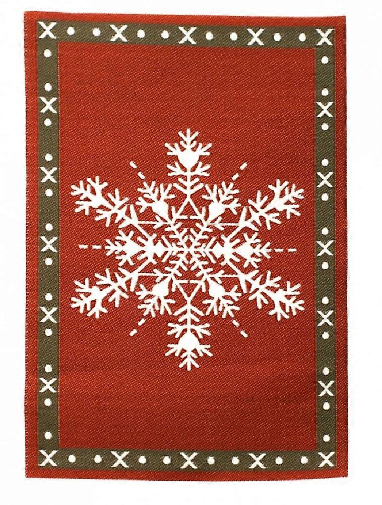 Dolls House Large Snowflake Christmas Rug Miniature Red Flooring Accessory 1:12