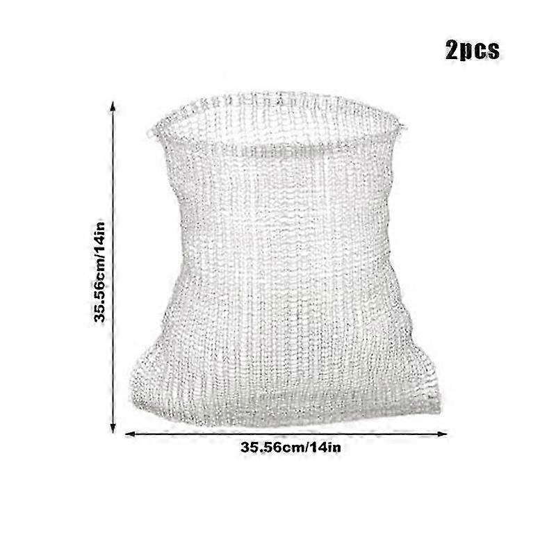 Root Protector Net Bag 2 PCS Stainless Steel Gopher Wire Mesh Pouch Heavy Duty Vole Guard Planter for Garden Lawn