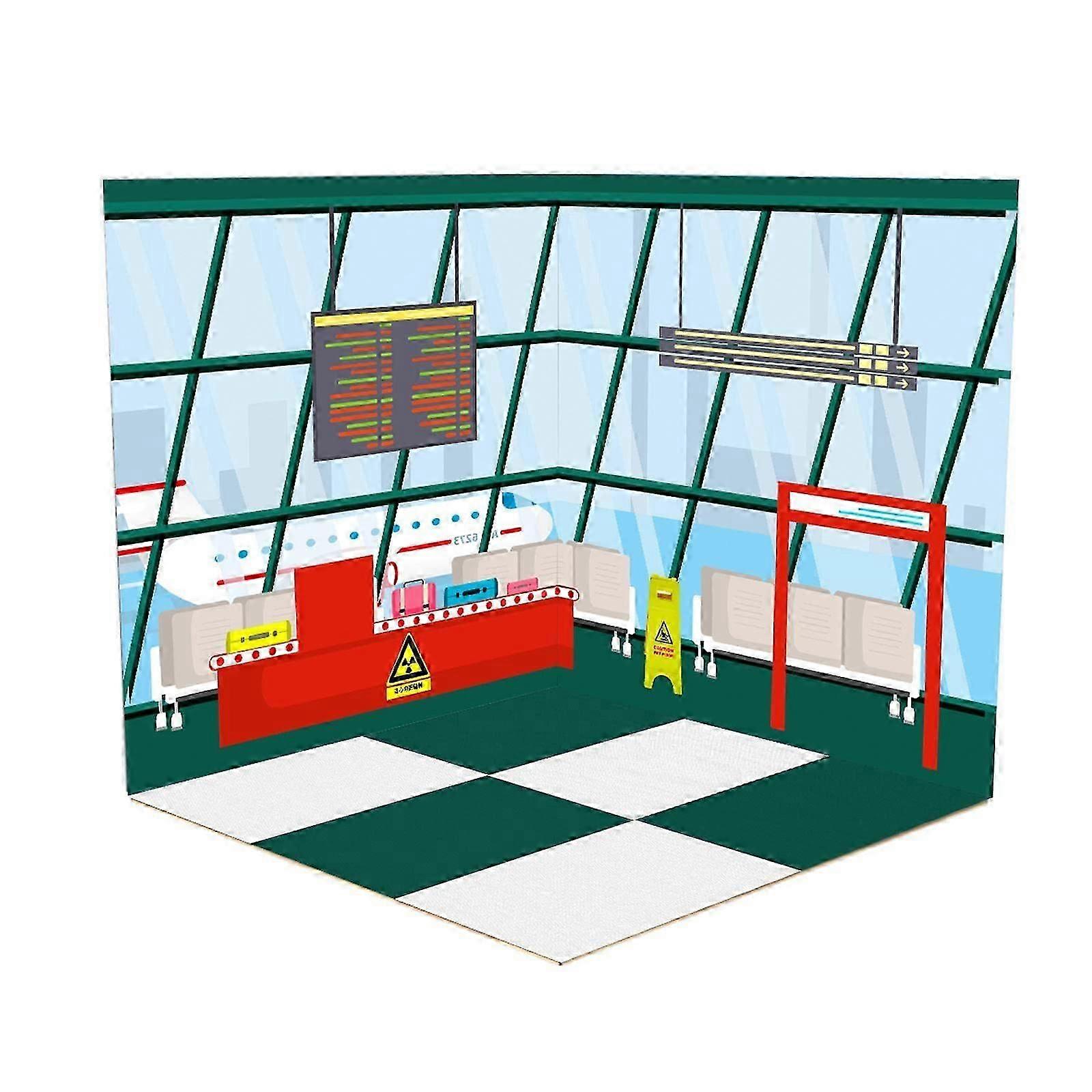 1:12 Background Diorama Showcase Background, Camp Scene Layout for Action Figures, Vehicle Scene Toy Dolls Diecast Car, Style B