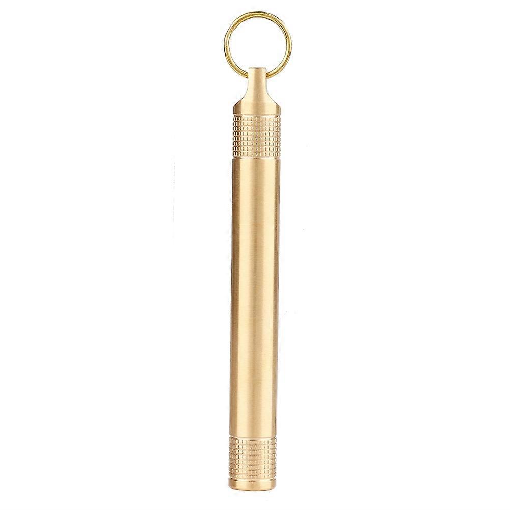 Brass Pill Bottle Holder Compartment Cigarette Toothpick Container Medicine Case