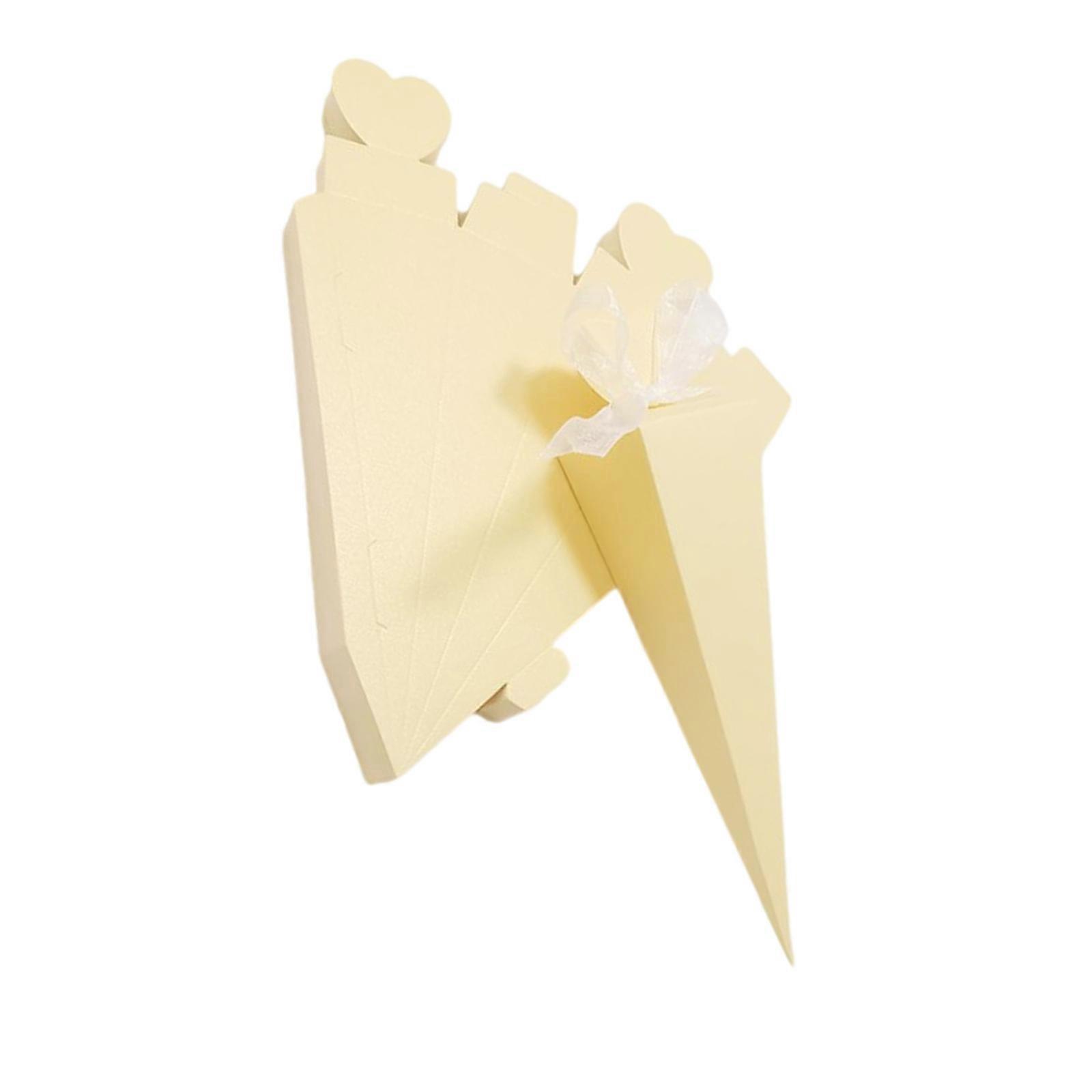 50 stk hjerte pyramide gaveæsker papirkasser slikpose æsker til bryllupsfest forsyninger slikæsker gul