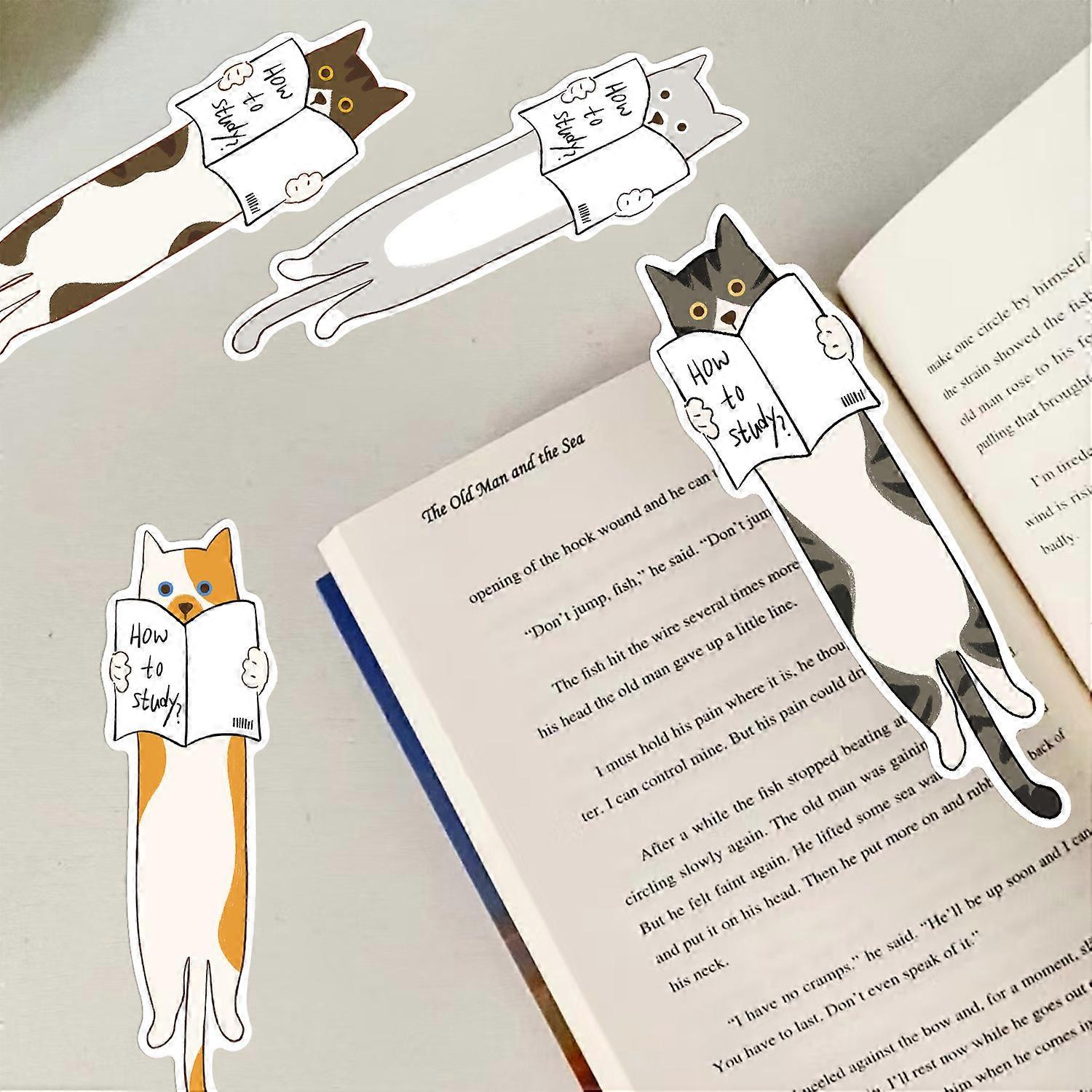 30 Cartoon Cat Bookmarks - Simple and Creative Hand-Drawn Bookmarks for Instagram Reading, DIY Available