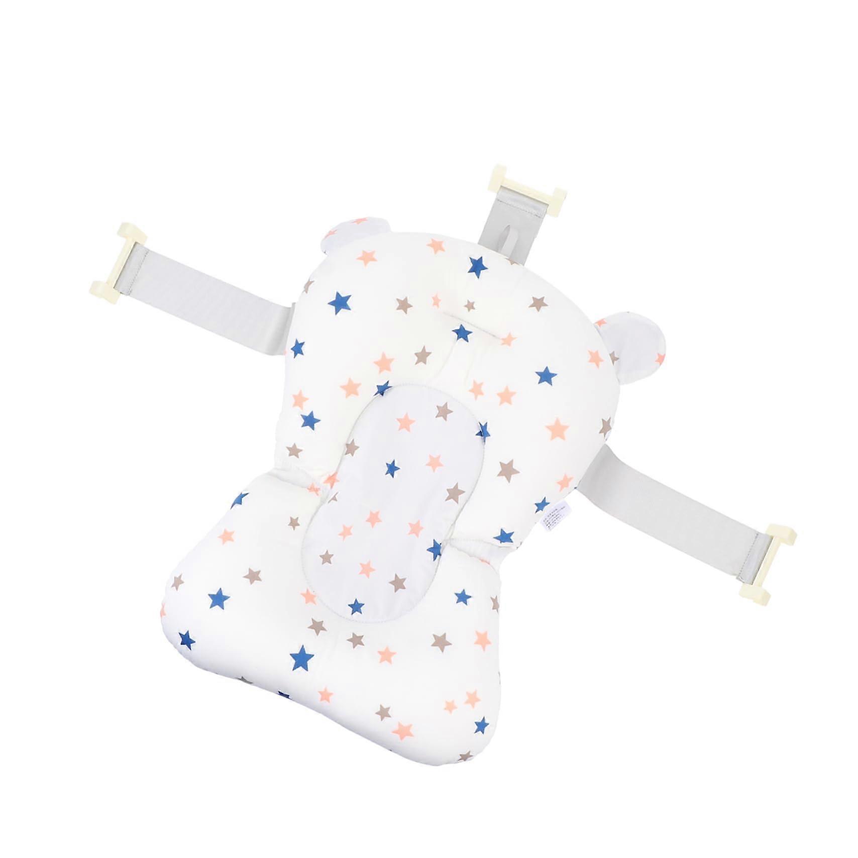 Newborn Bath Support Seat with Soft Floating Cushion Mat and Neck Support for Bathtub