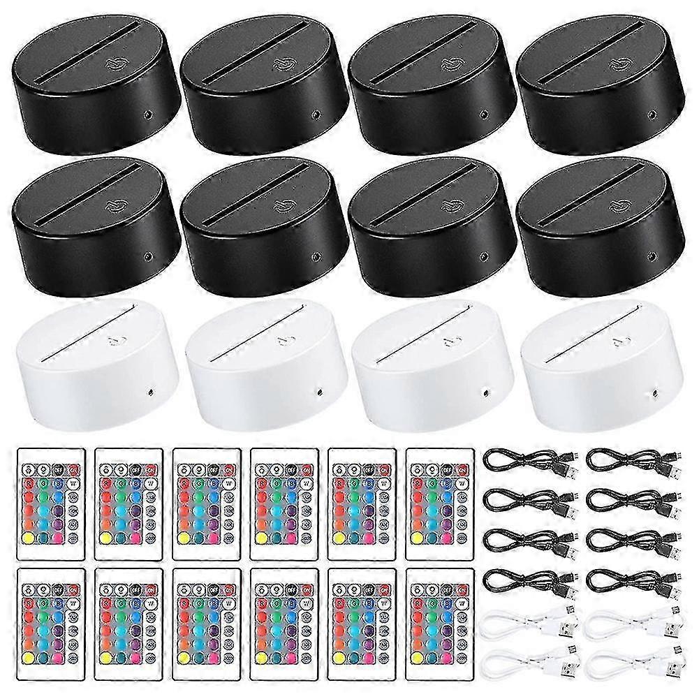 Confezione da 12 Base per display a LED notturno 3D a 16 colori con telecomando per prodotti acrilici