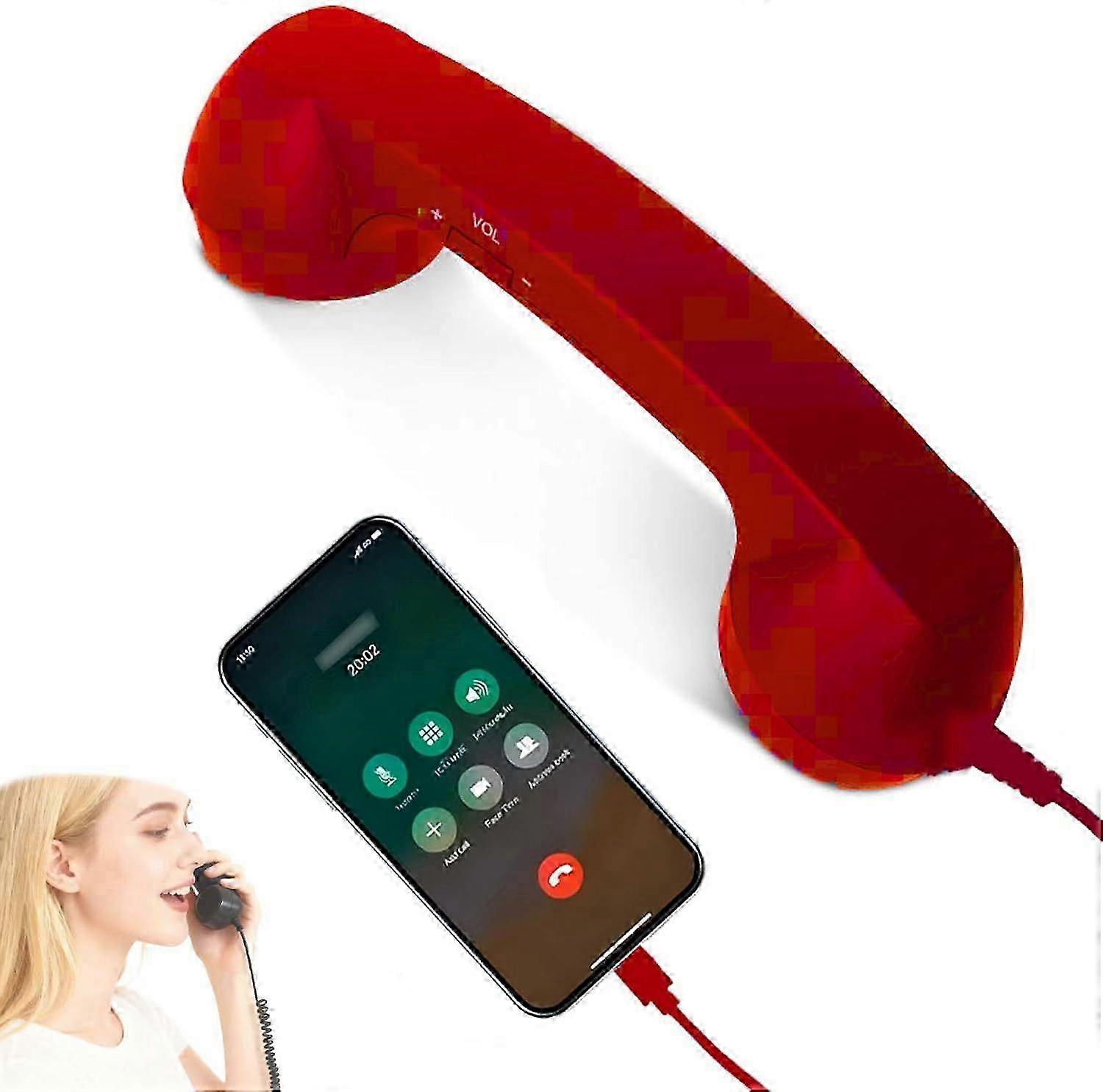 Retro Phone Handset for iPhone & Android, Type-C Retro Phone Handset, 2026 New Cell Phone Receiver with Microphone & Speaker, for Cell Mobile Video Co