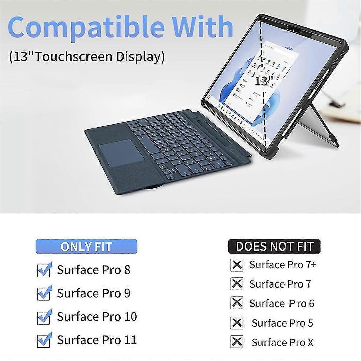 Capa para laptop de 13 polegadas para Microsoft Surface Pro 11 10 9 8 Capa para laptop compatível com capa de tipo