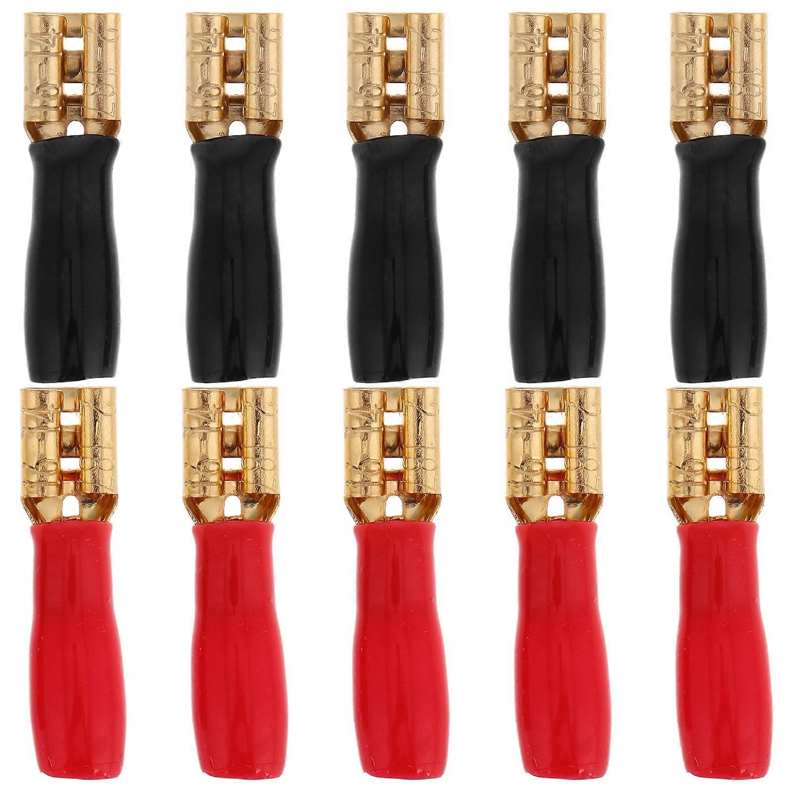 Black Copper Crimp Terminals for Car Audio Speaker Wire Connectors 10 Pcs Versatile Application