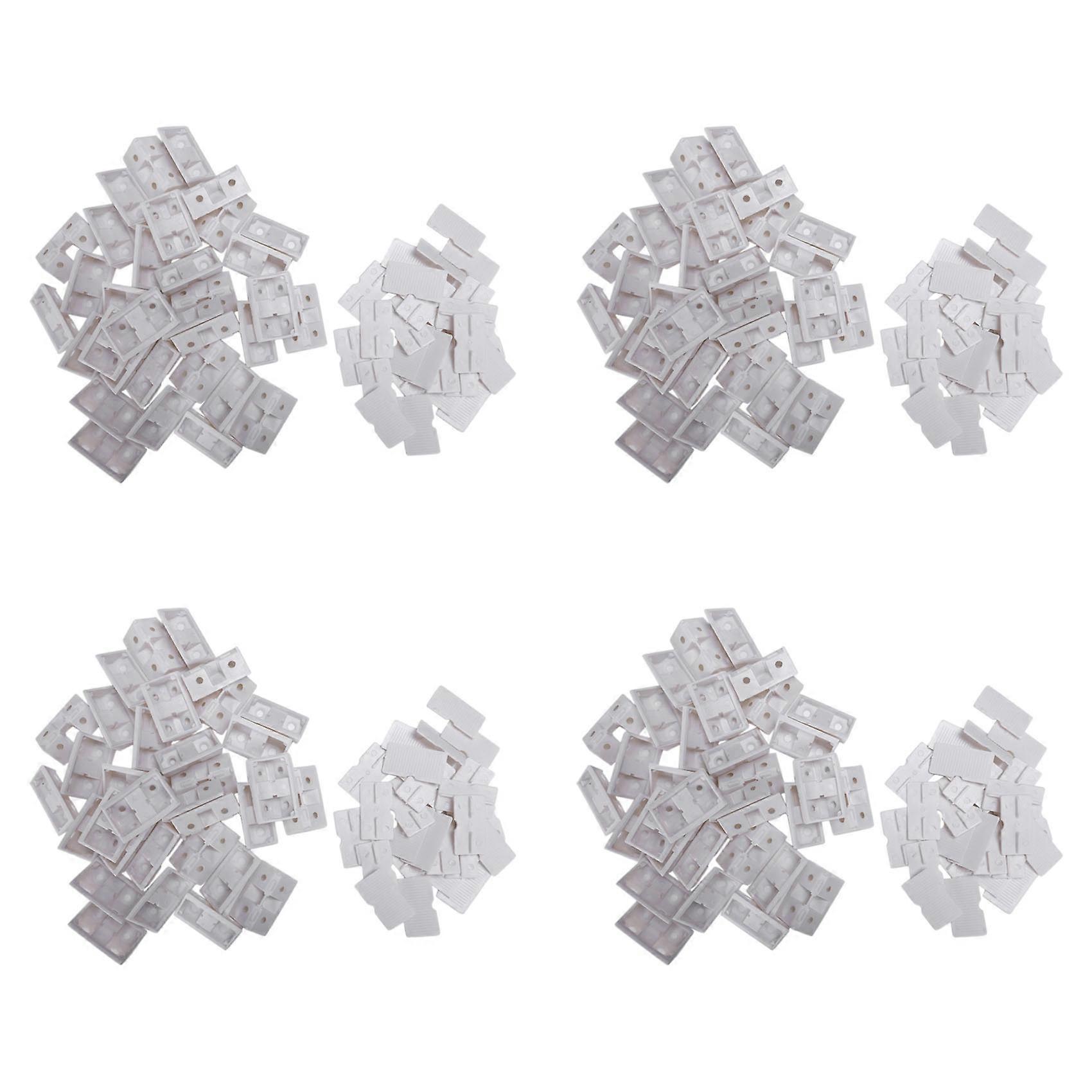 120pcs Shelf Cabinet 90 Degree Plastic Corner Braces Angle Brackets White