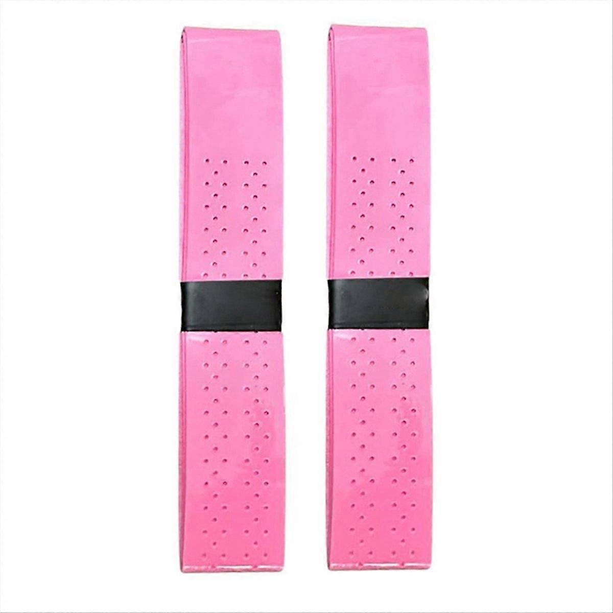 1 Pair Tennis Racket Grips Anti-slip Tape Wrap Tape for Handles-Pink
