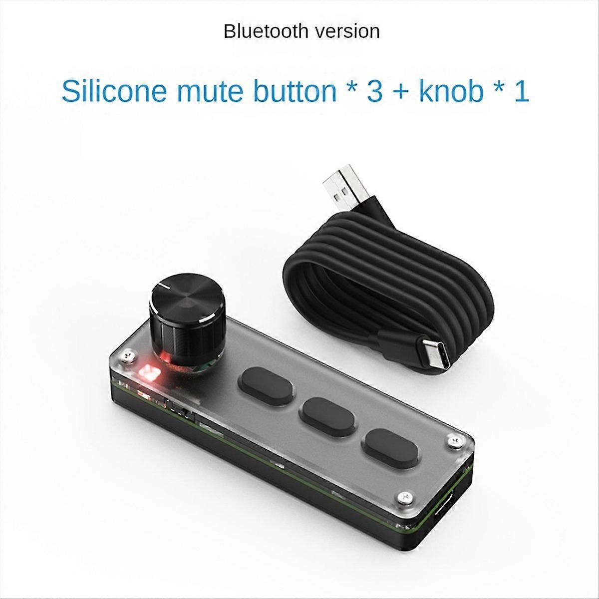 Macro Mechanical Keyboard Silicone Silent 3 Keys 1 Knob Black