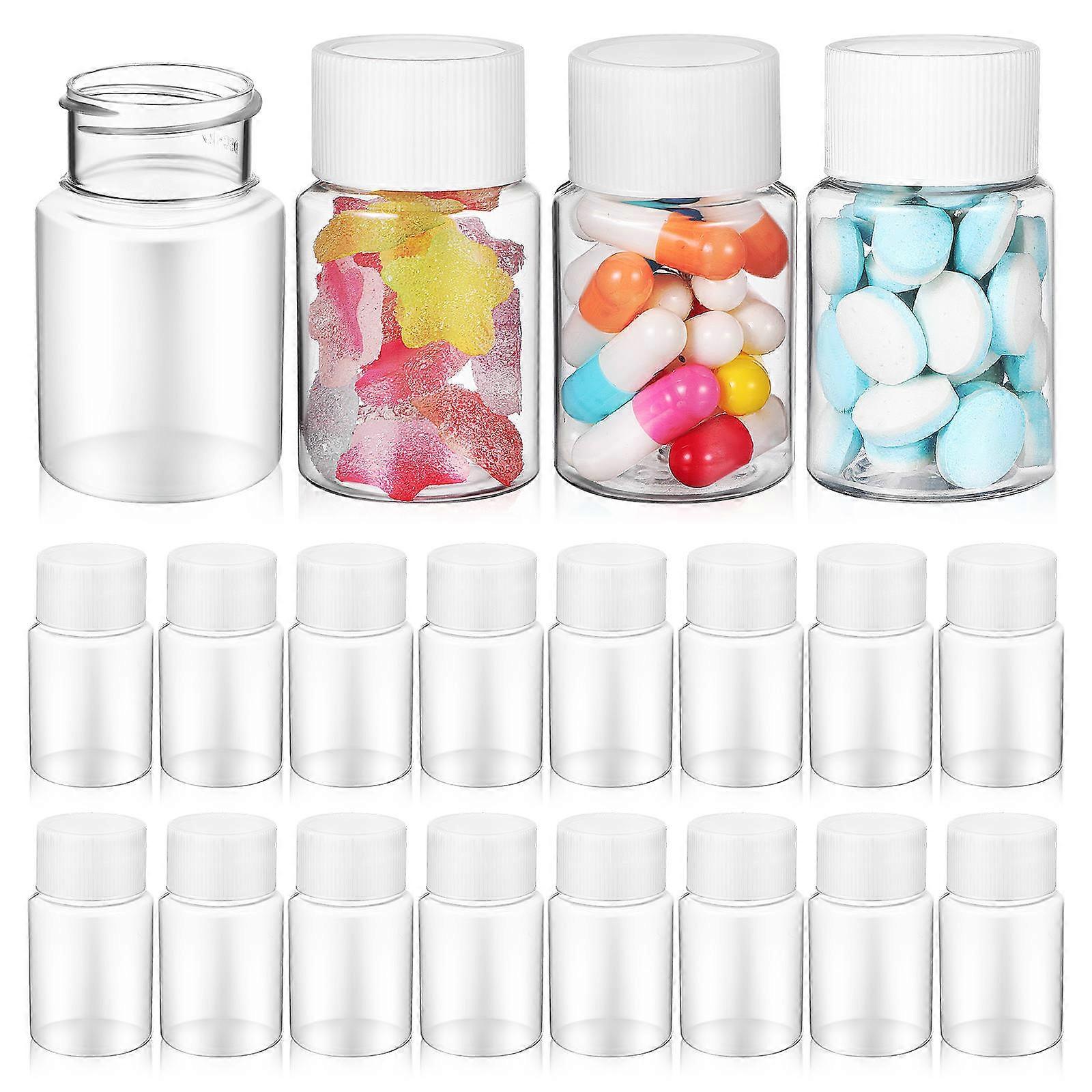 20 قطعة زجاجات فارغة زجاجات بلاستيكية قابلة لإعادة التعبئة زجاجات صغيرة زجاجات محمولة مع غطاء للسفر (30 مل)