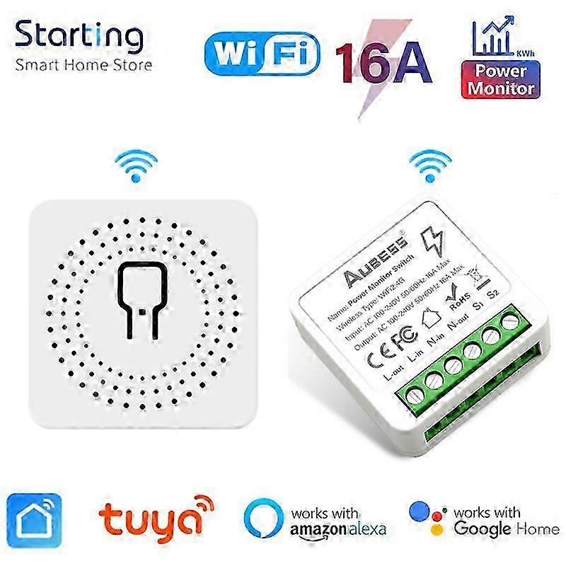 Tuya 2gang Wifi Switch DIY Smart Switch 10A/ 16A Voice Remote Control Breaker Works With Alexa
