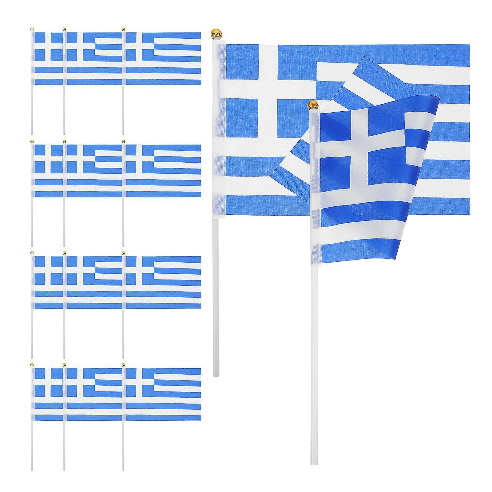Small Handheld Greece Flags for Decoration 100Pcs National Flag Party