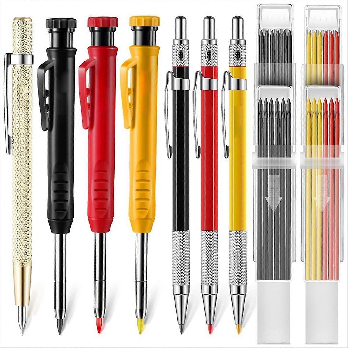 Mechanical Carpenter Pencils Set with Marker Refills and Scriber Tool