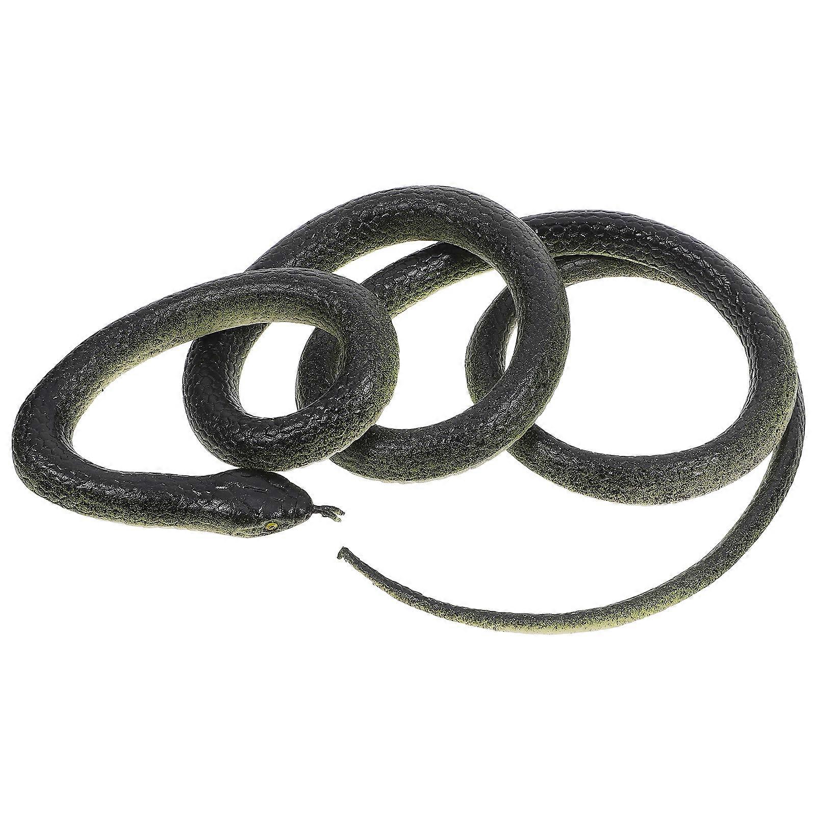 Realistic Snake Prank with String Clip for Decoration 1Set Grey Toy