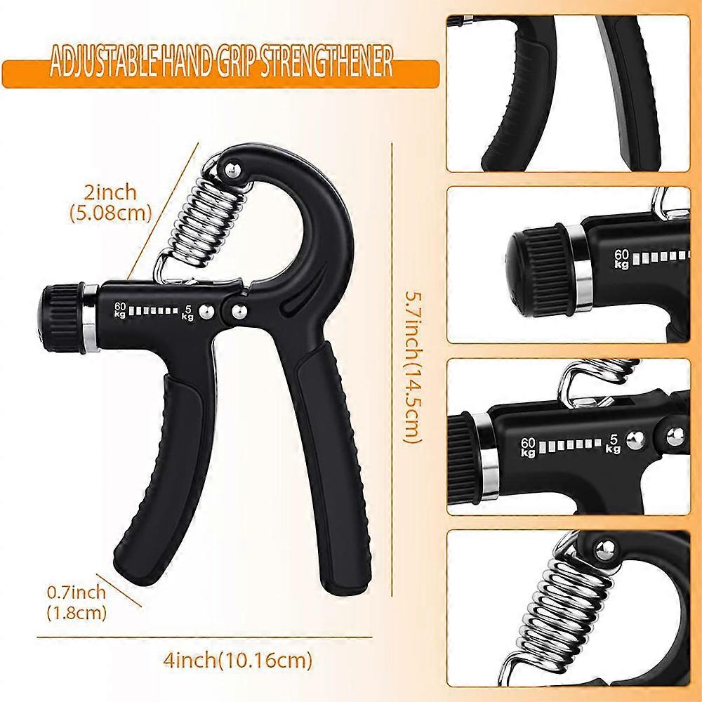 5-60Kg Adjcomtable Grip Strength Trainer with Finger Exerciser Hand Grip Strengthener for Mcomcle Building and Injury Recover