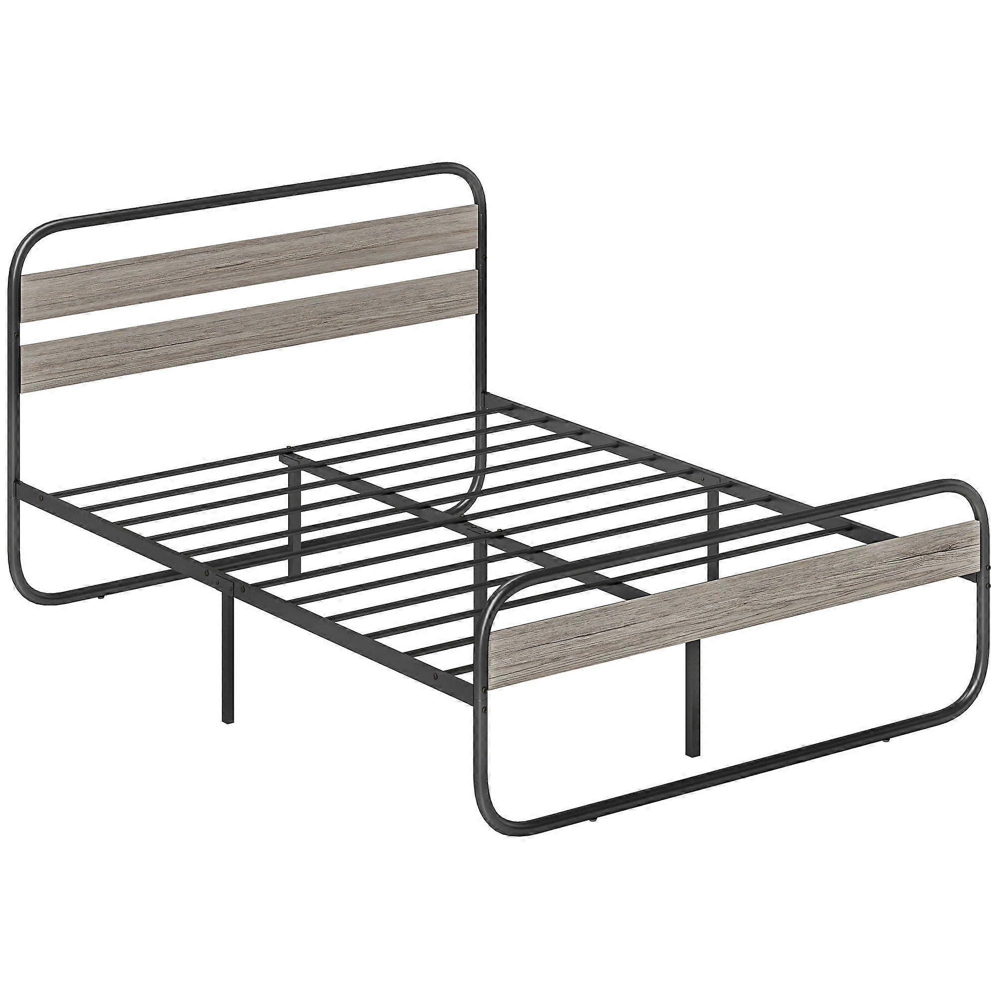 4.6ft Double Bed Frame Industrial Style with Storage Base