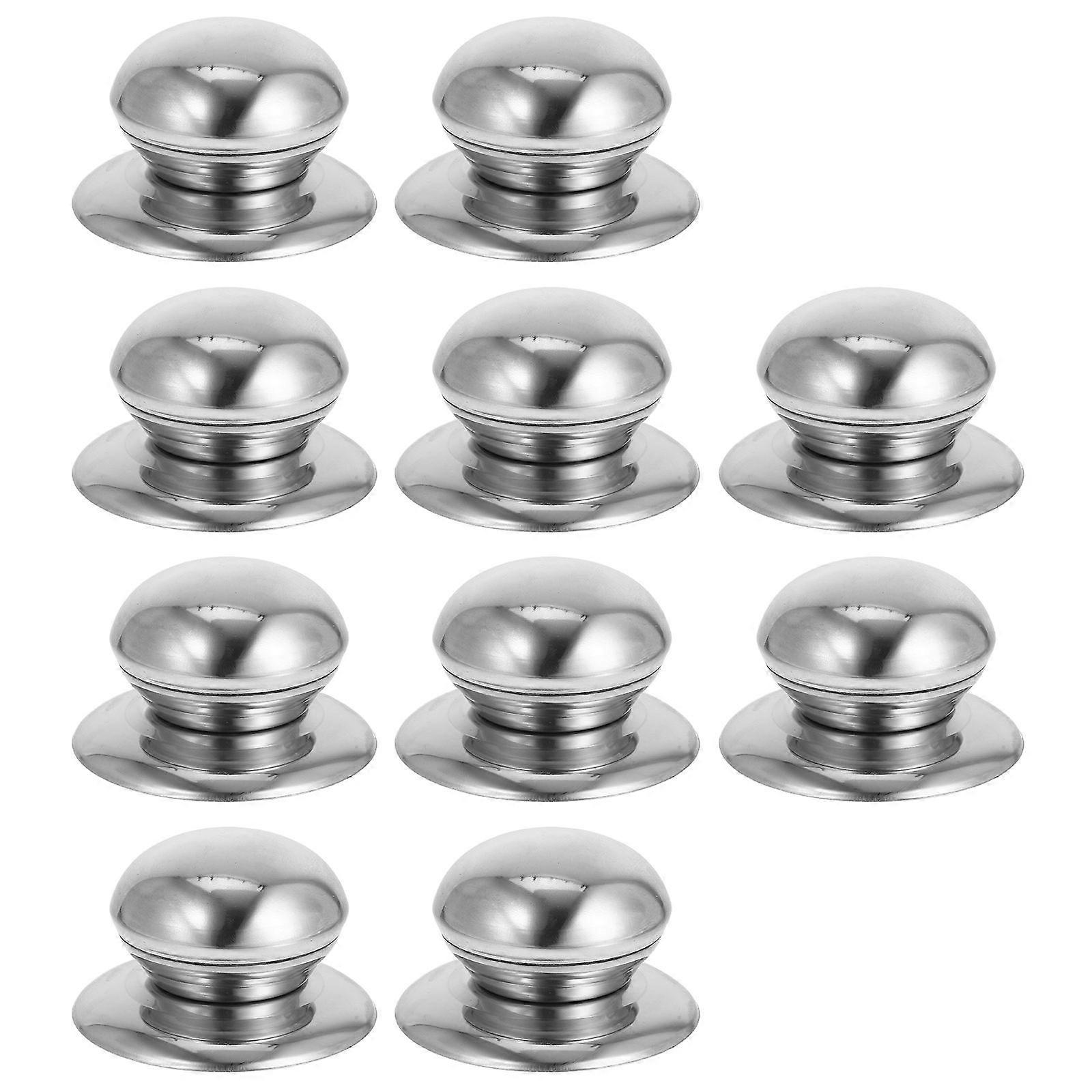 10Pcs Stainless Steel Pan Lid Knobs for Pot Lid Replacement with Silver Finish