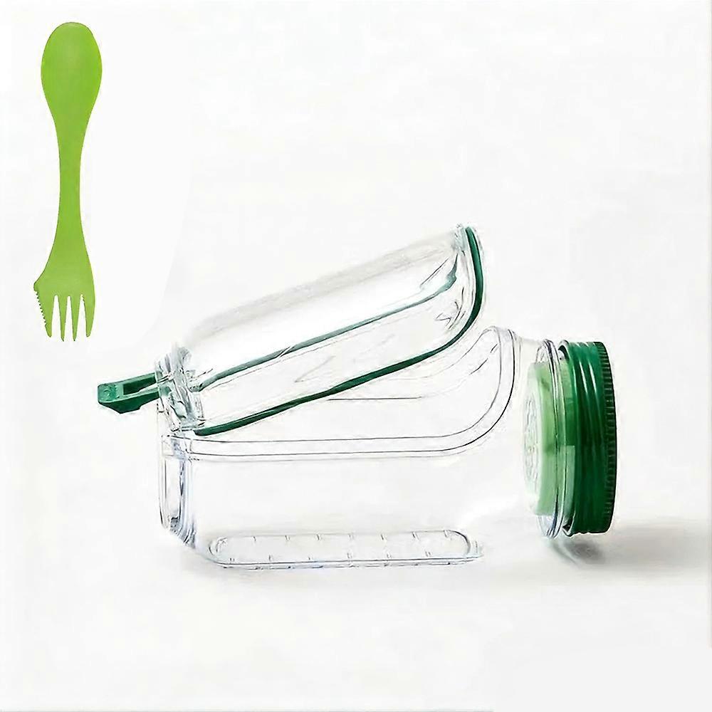 HUA Breakfast Fruit Storage Box Leakproof Interval Salad Box Crisper Container Salad Jars Salad Pod Reusable Plastic Keep Fresh